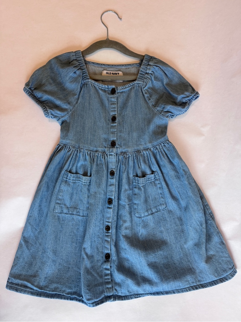 Old Navy Blue Denim Button-Front Girls Dress
